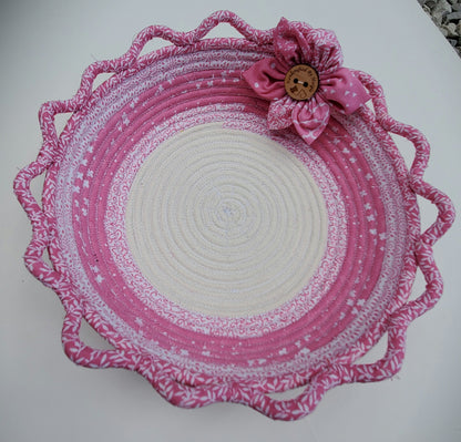 Pink Wrapped Rope bowl/tray.