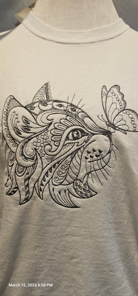 Cat and Butterfly T-shirt