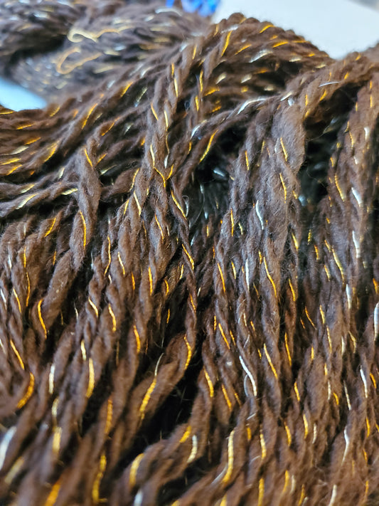Chocolate Brown Alpaca with Golden Thread