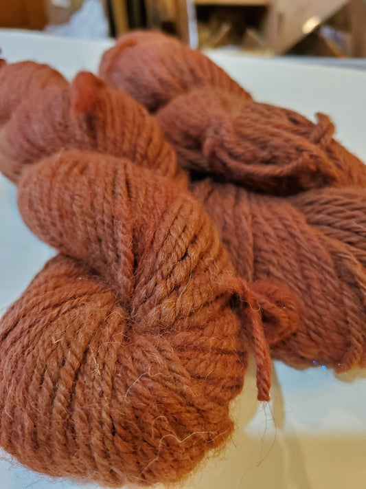 Brown Alpaca overdyed Red