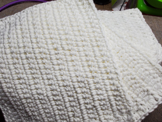 White Crochet Washcloth