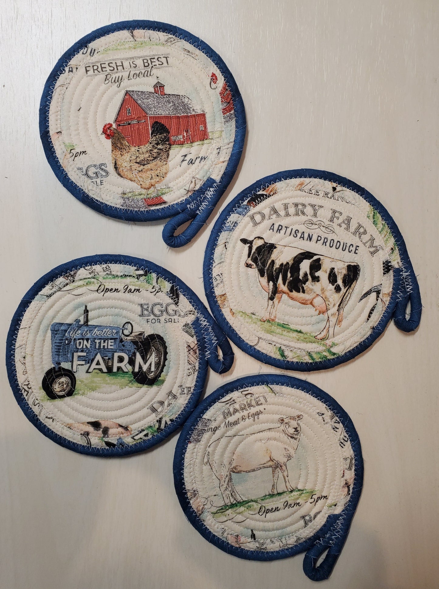 Large 5 1/4" Farm Coasters
