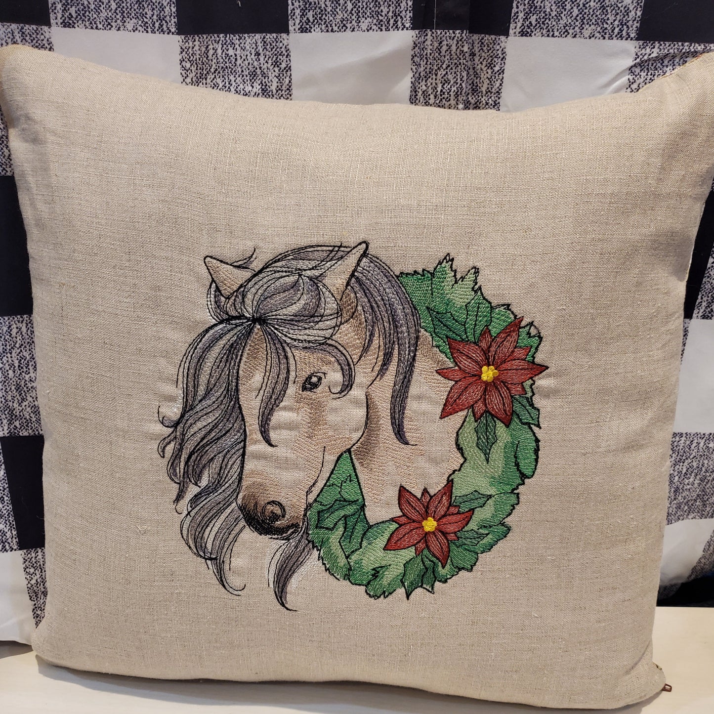 Horse Christmas Pillow