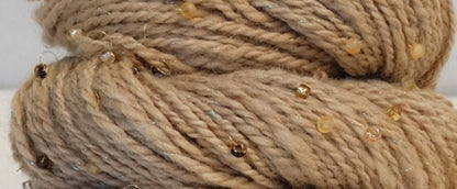 2 Ply with Beads - Handspun Yarn