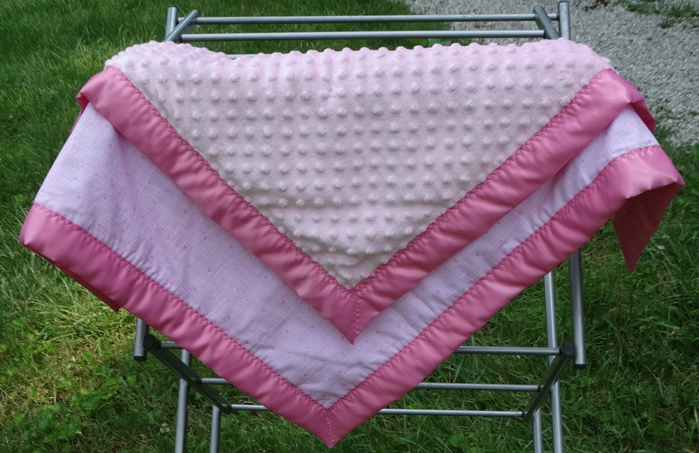 Pink Dotted Print and Pink Minky Blanket