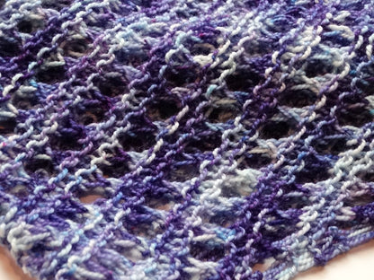 Purple Merino & Nylon Handknit Scarf
